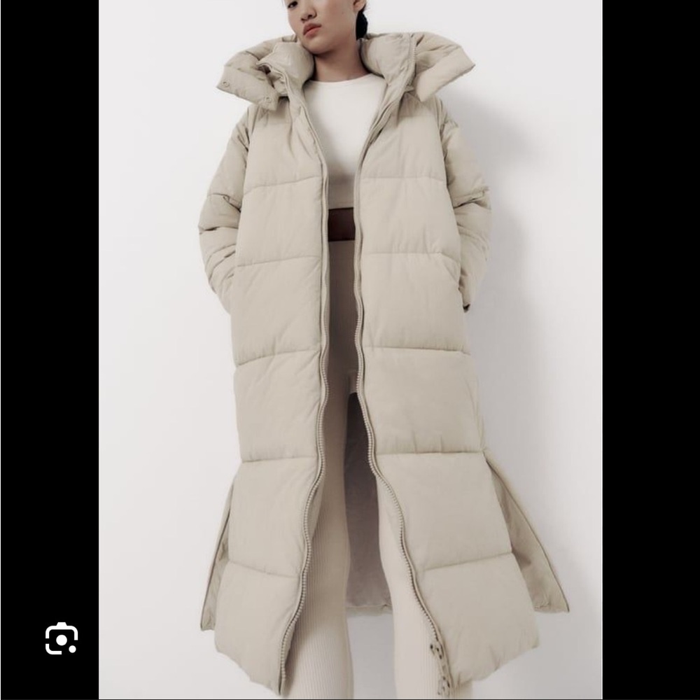 Zara Beige Puffer Coat